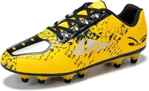 SANEARDE Boys Fashion Soccer Cleats Outdoor/Indoor Athletic Youth Flexible Football Shoes Ground Training Sneakers Lightweight Comfortable Little Kids/Big Kids