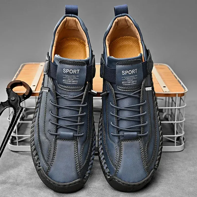 Santiago | Men's Artisan Leather Slip-On Loafers - Chic, Breathable Casual Flats & Moccasins