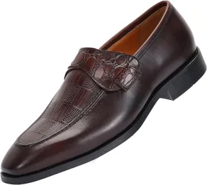 Santimon Men’s Casual Shoes Leather Penny Loafers | Slip-On Dress Shoes | Luxury Business Comfort Footwear for Office, Party & Wedding