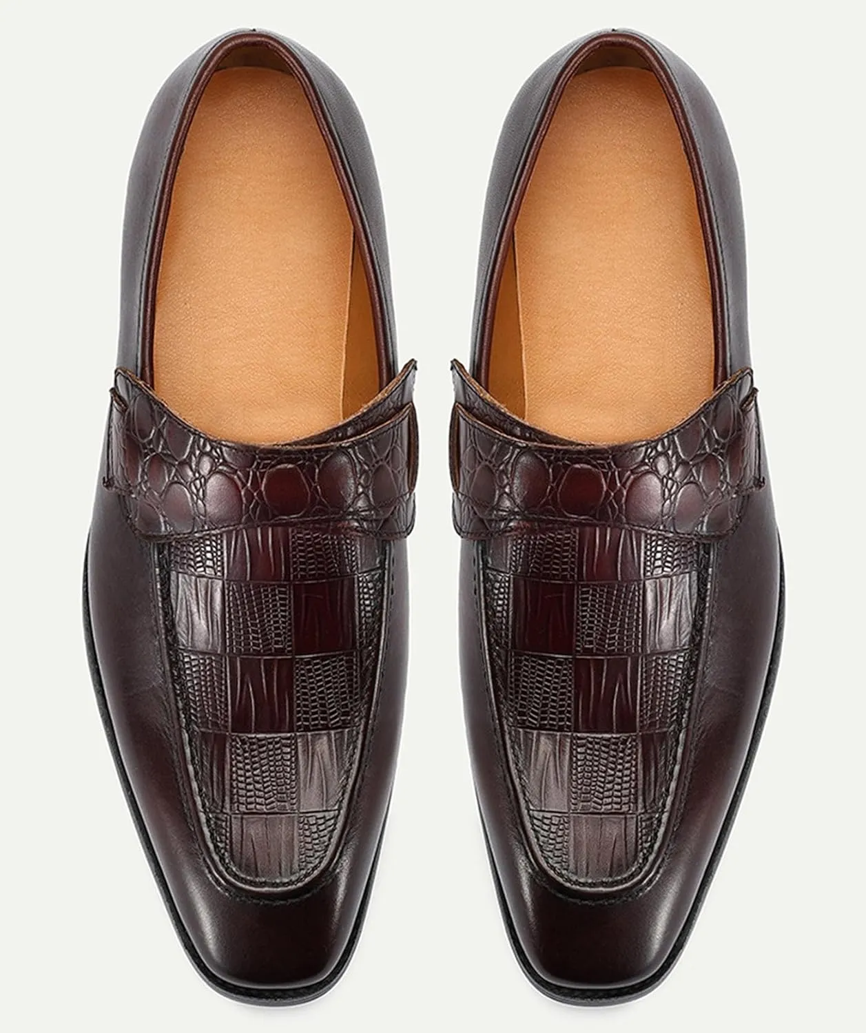 Santimon Men’s Casual Shoes Leather Penny Loafers | Slip-On Dress Shoes | Luxury Business Comfort Footwear for Office, Party & Wedding
