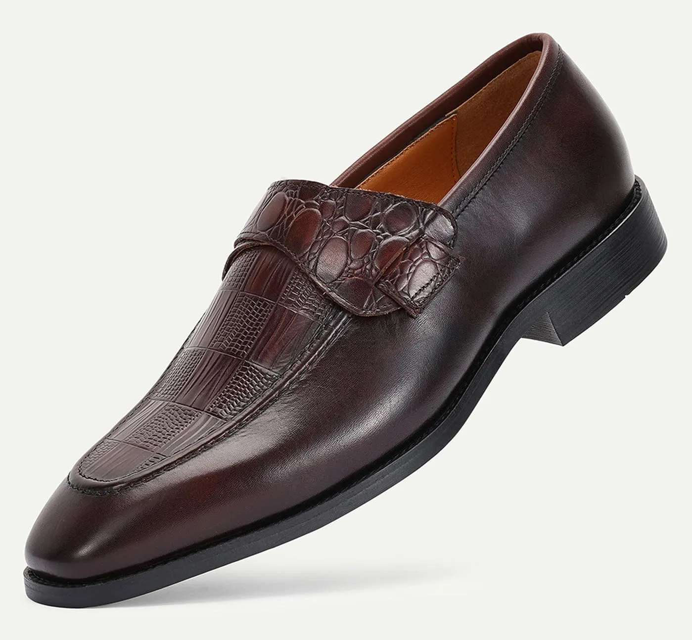 Santimon Men’s Casual Shoes Leather Penny Loafers | Slip-On Dress Shoes | Luxury Business Comfort Footwear for Office, Party & Wedding