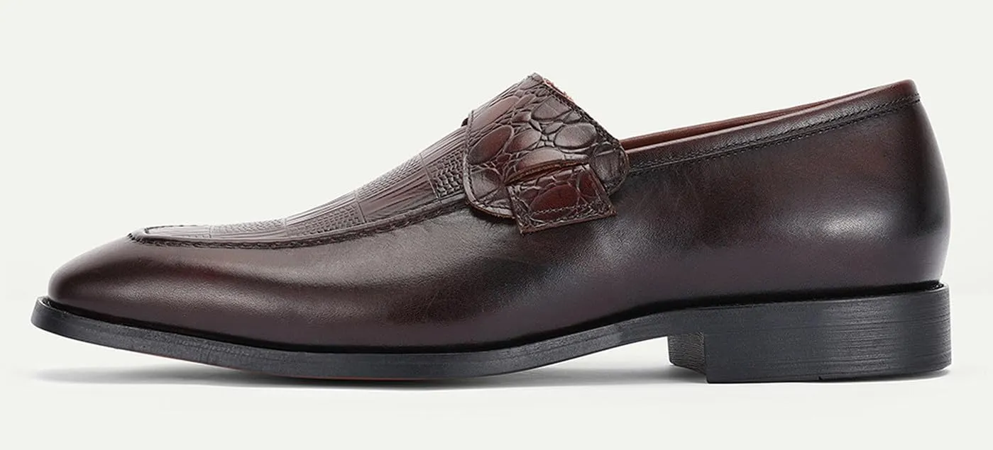 Santimon Men’s Casual Shoes Leather Penny Loafers | Slip-On Dress Shoes | Luxury Business Comfort Footwear for Office, Party & Wedding