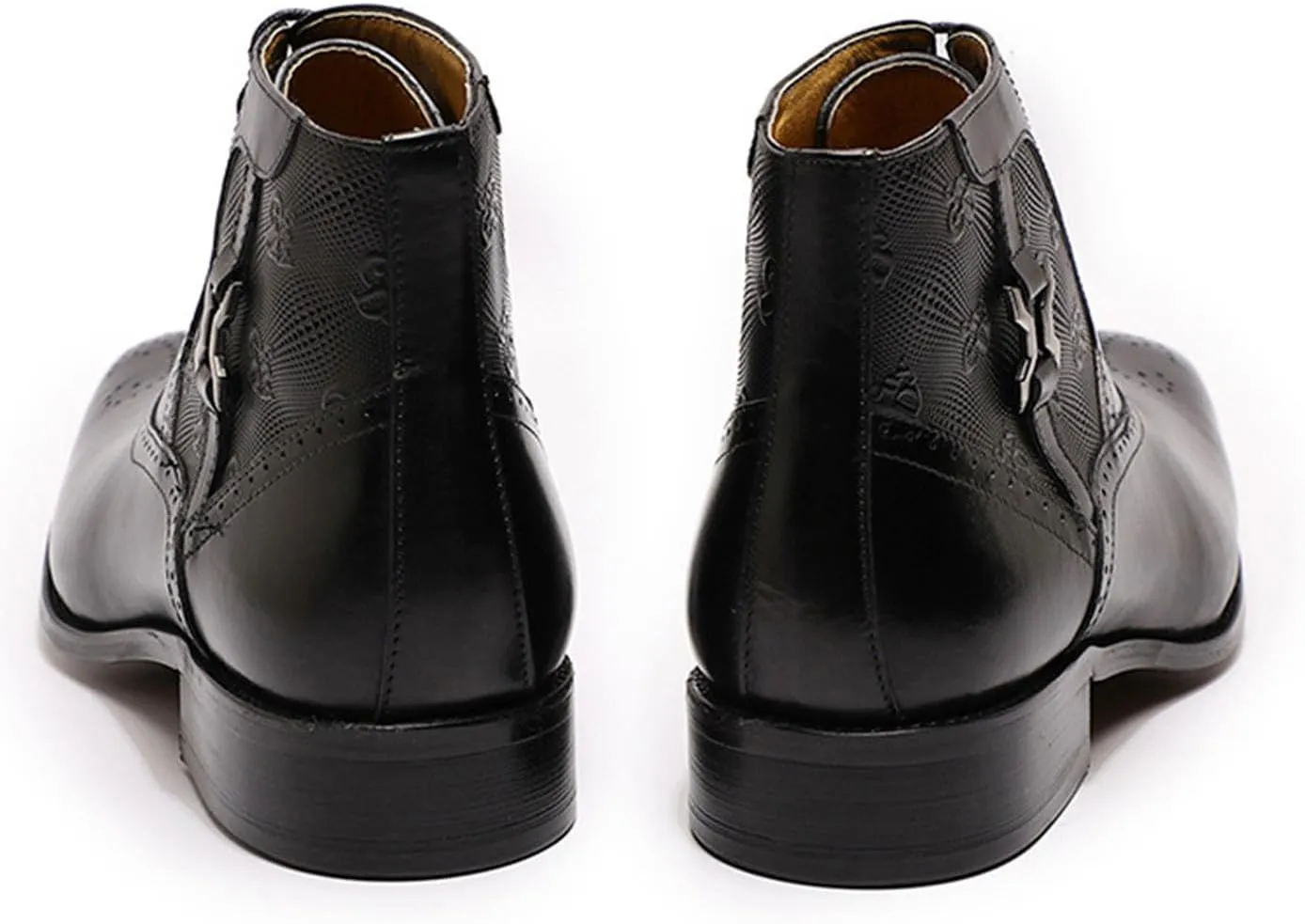 Santimon Mens Oxfords Boots Formal Dress Wingtip Brogues Ankle Boots Genuine Leather Lace Up Chelsea Boots Prom Wedding Business Casual Fashion Tuexdo Western Boots for Men