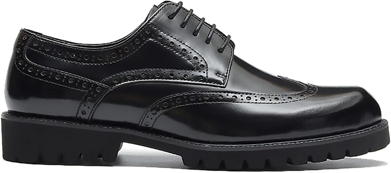 Santimon Men's Oxfords Casual Dress Wight Brogues Shoes Genuine Leather Derby Fashion Formal Tuxedo Walking Shoes for Men