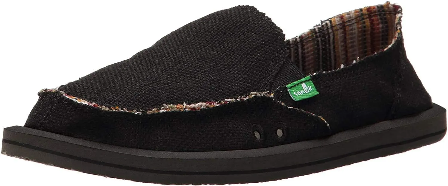 Sanuk Womens Donna Hemp Loafers | Womens Shoes | Slip On Shoes for Women | Women's Slip-on Loafers | Memory Foam Footbed