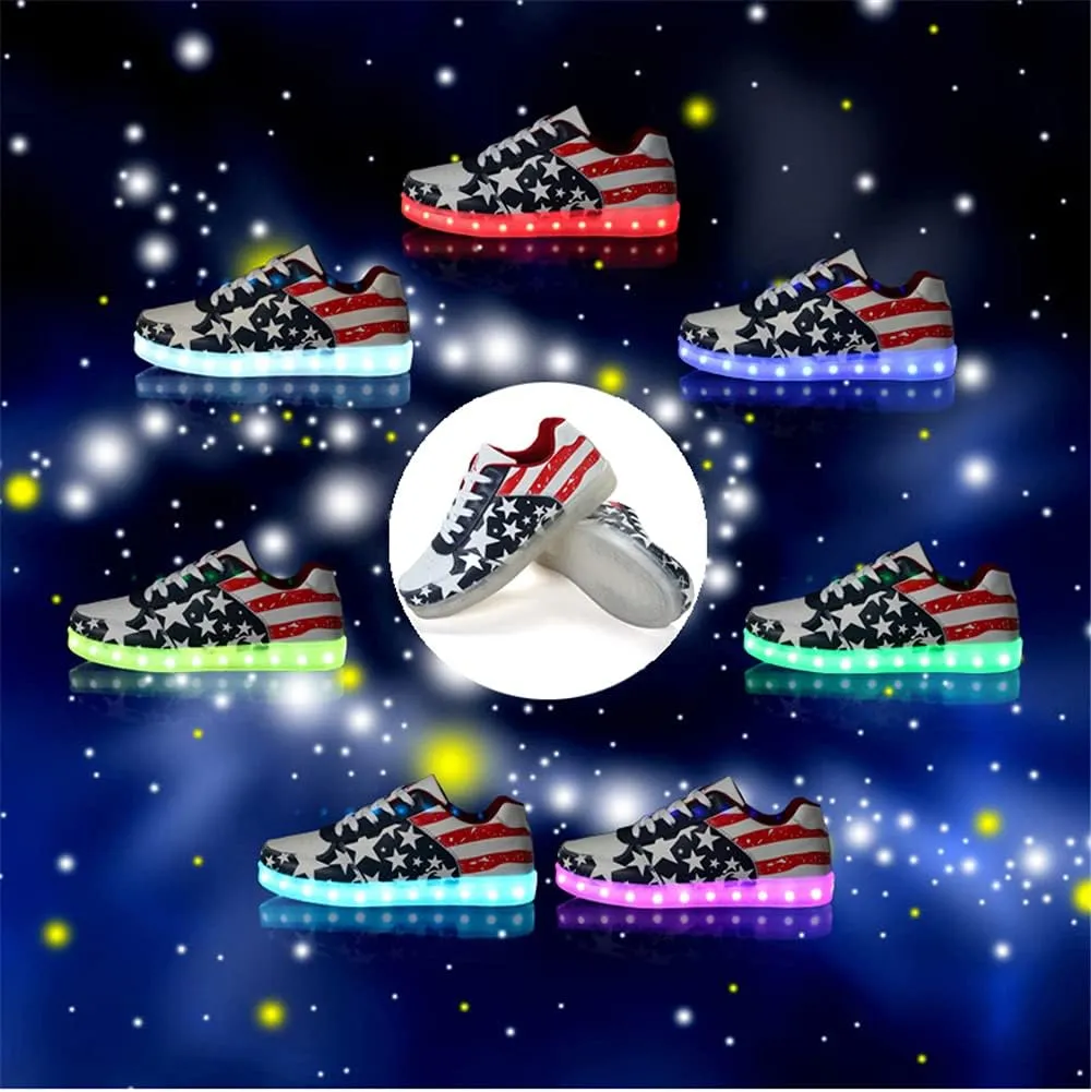 SANYES USB Charging Light Up Shoes Sports LED Shoes Dancing Sneakers