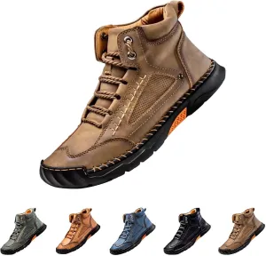 Sawbehind Mens Boots Comfortable Arch Support Handmade Waterproof Boots Casual Lightweight Hiking Outdoor Walking Sneakers