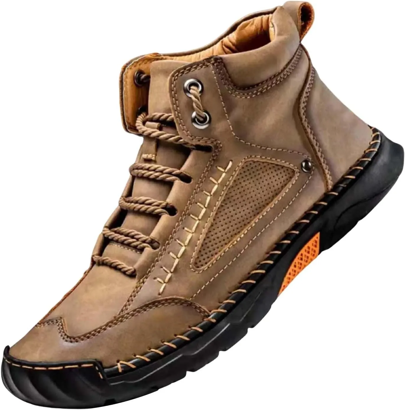 Sawbehind Mens Boots Comfortable Arch Support Handmade Waterproof Boots Casual Lightweight Hiking Outdoor Walking Sneakers