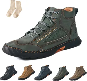 Sawbehind Mens Boots, Saw Behind Shoes, Waterproof Comfortable Handmade Leather Boots Winter Wide Arch Support