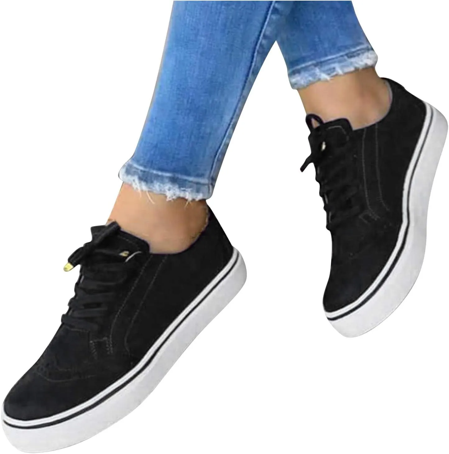 SBGMoSJ Womens Black Slip On Sneakers Size 8.5 Sneakers for Women 2023 Wide Toe Women Slip On Shoes Dressy Women's High Top Wedge Fashion Sneakers Hidden Heel Women's Hiking Shoes Wide Toe Box