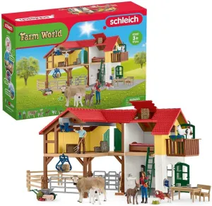 Schleich Farm World - 97 PC Toy Farm House Playset for Kids - Includes Farmhouse, 2 Farmer Figurines, Pets and Barnyard Animal Figures - Fun, Educational Toys for Boys and Girls Ages 3  | 42407