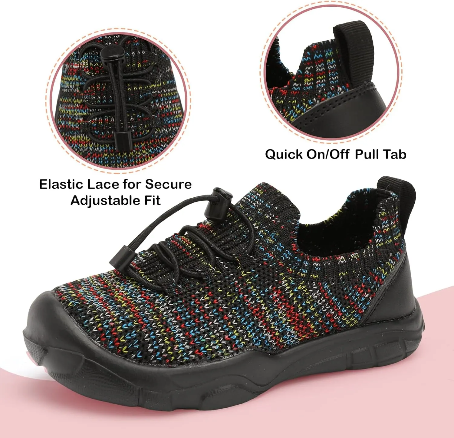 Scurtain Toddler Shoes Boys Girls Tennis Shoes Kids Barefoot Shoes Slip on Sneakers Breathable Walking Running Shoes