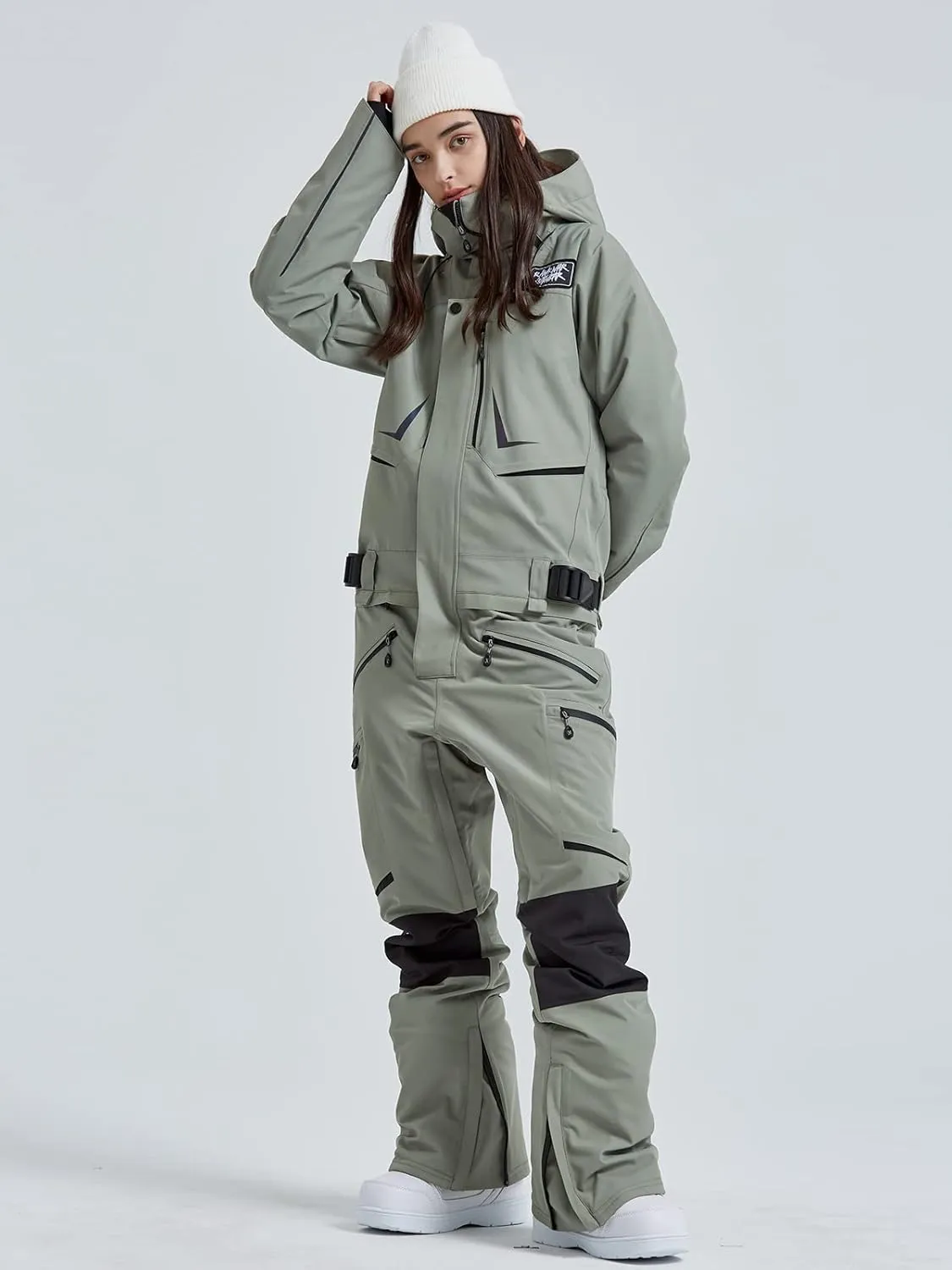 SEARIPE Women and Men's Ski Suits One Piece Jumpsuit Winter Outdoor Waterproof Warm Snowsuits