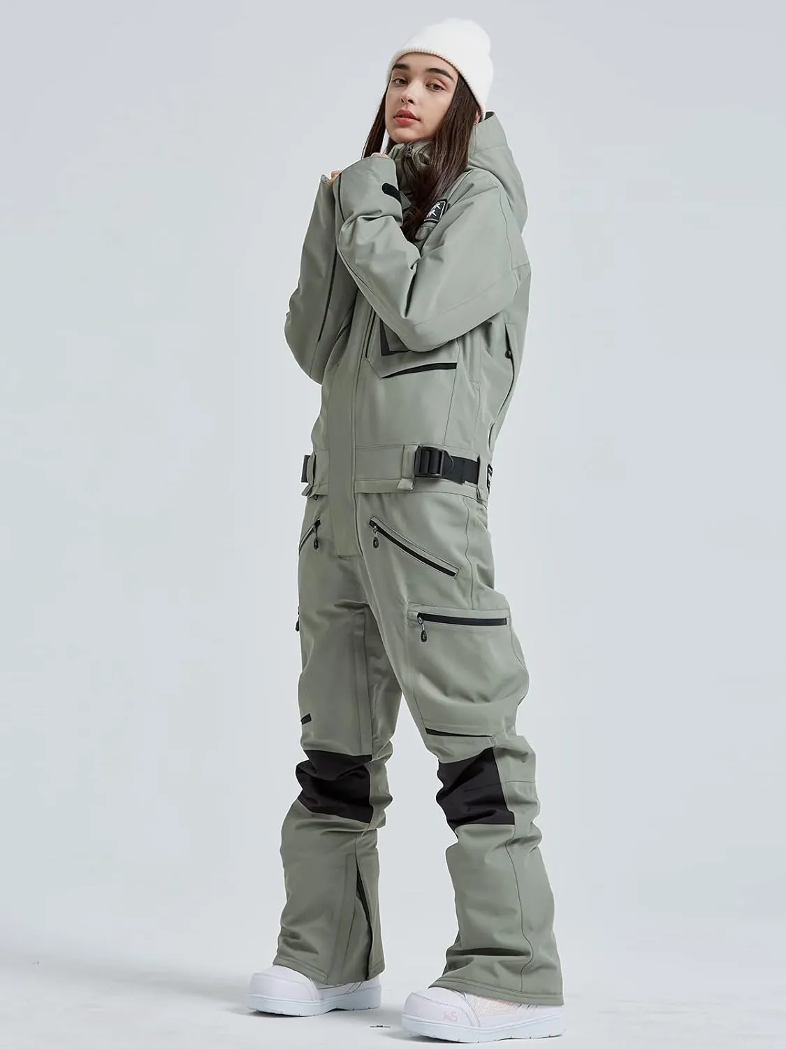SEARIPE Women and Men's Ski Suits One Piece Jumpsuit Winter Outdoor Waterproof Warm Snowsuits