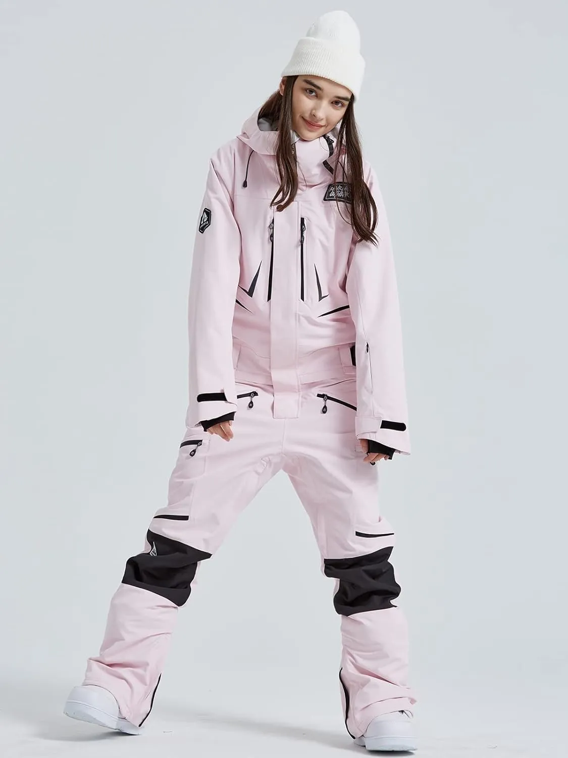 SEARIPE Women and Men's Ski Suits One Piece Jumpsuit Winter Outdoor Waterproof Warm Snowsuits