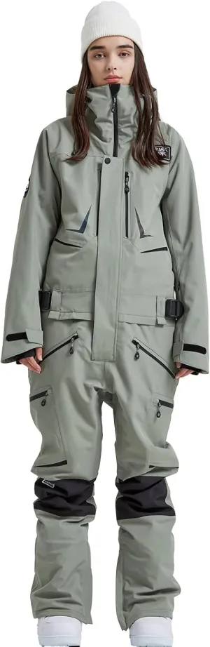 SEARIPE Women and Men's Ski Suits One Piece Jumpsuit Winter Outdoor Waterproof Warm Snowsuits