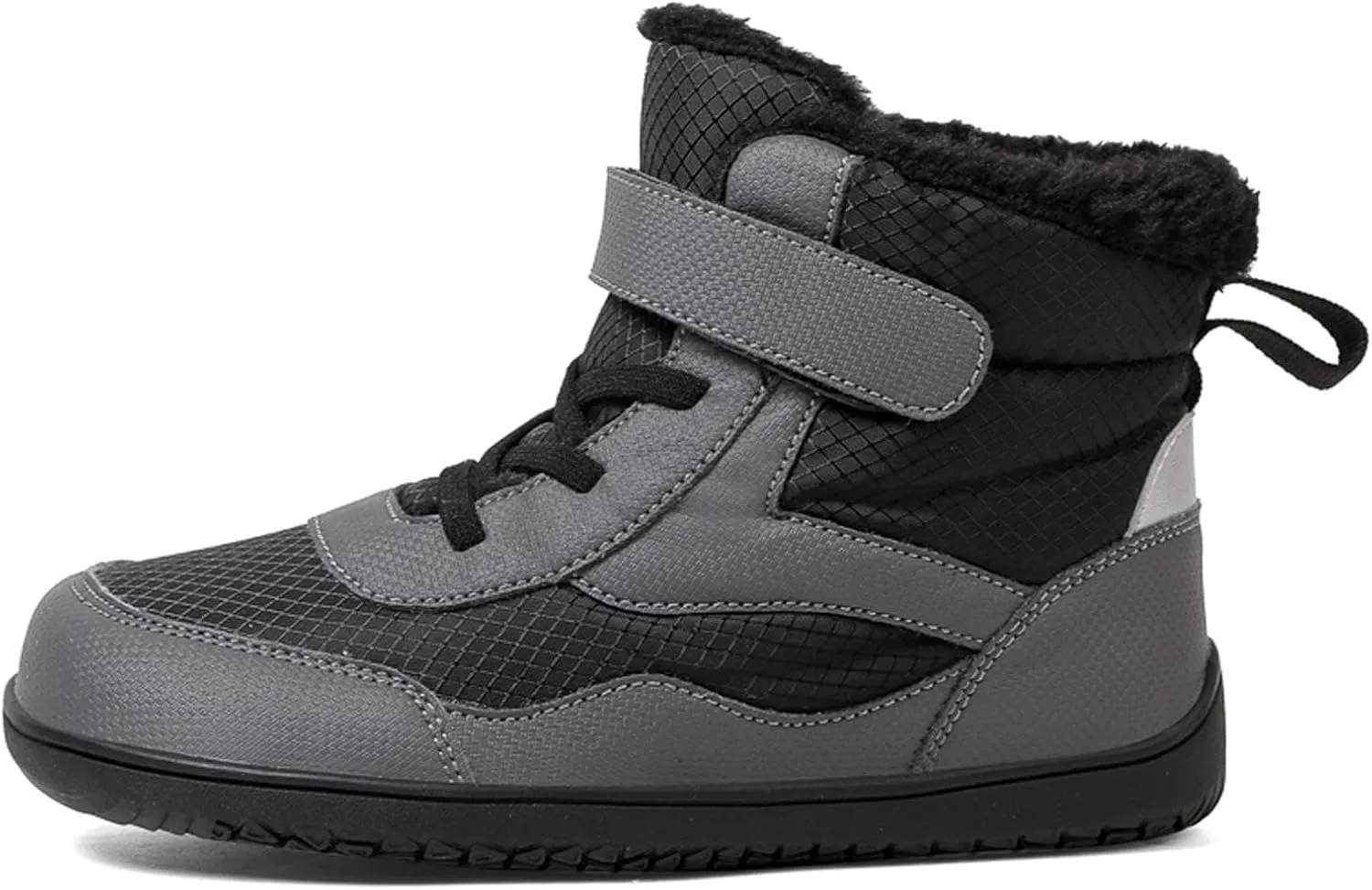 SECHRITE Toddler Barefoot Boots Girls Boys Winter Barefoot Shoes Waterproof Ankle Snow Boots High Top Outdoor Minimalist Wide Sneakers for Cold Weather Naturally Splay