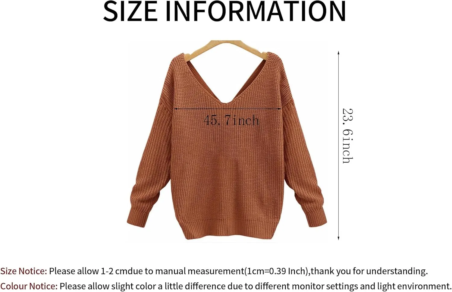 Sexyshine Women's Casual V Neck Criss Cross Backless Long Batwing Sleeve Loose Knitted Sweater Pullovers