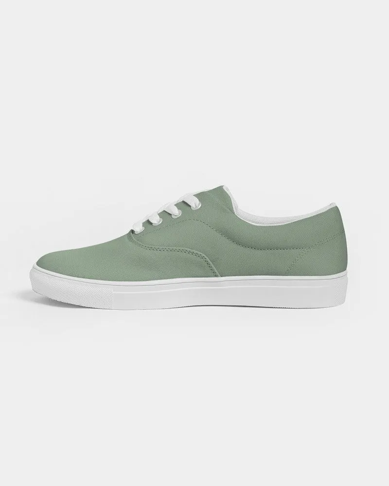 Shaded Pale Pastel Green Gray Canvas Sneakers | Men's | C22M0Y30K30