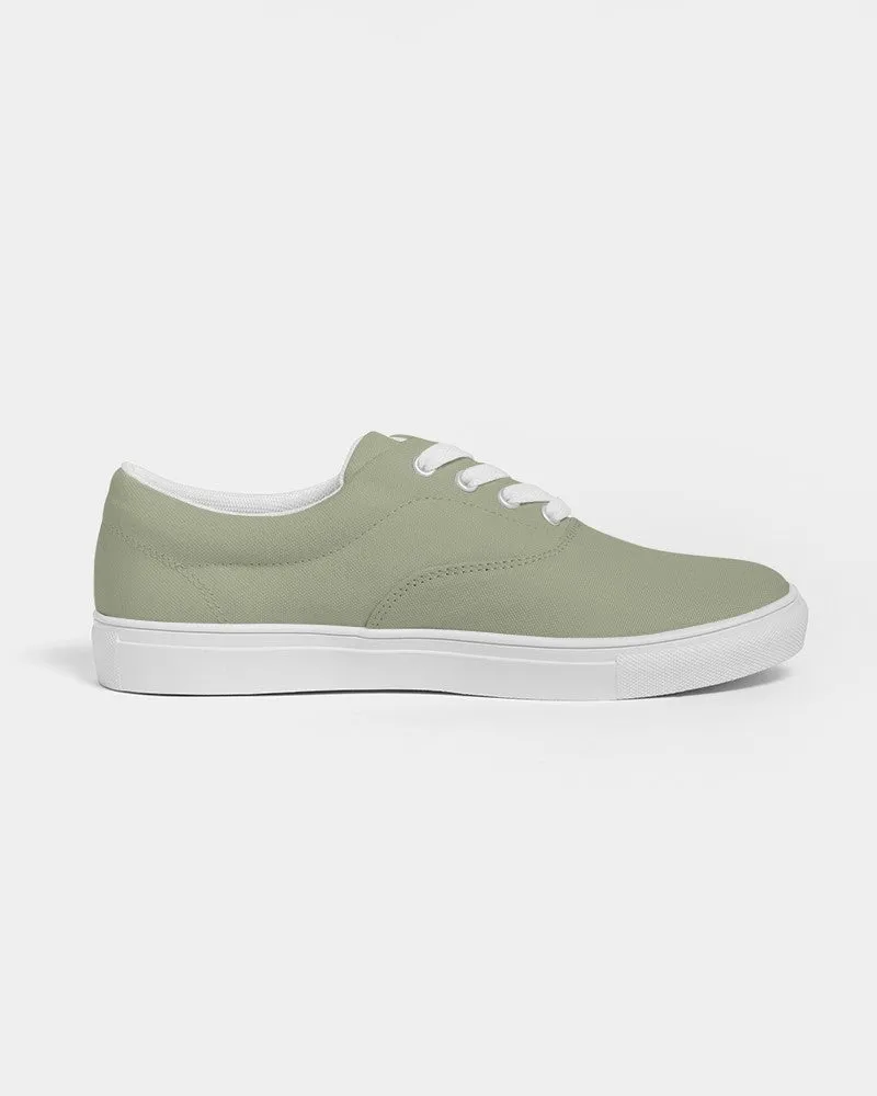 Shaded Pale Pastel Warm Green Gray Canvas Sneakers | Women's | C8M0Y30K30