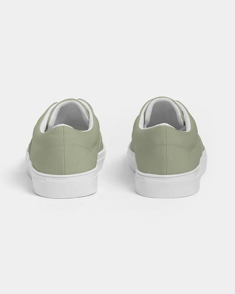 Shaded Pale Pastel Warm Green Gray Canvas Sneakers | Women's | C8M0Y30K30