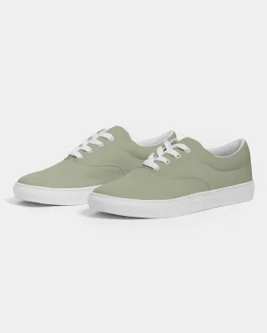 Shaded Pale Pastel Warm Green Gray Canvas Sneakers | Women's | C8M0Y30K30