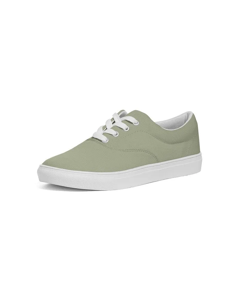 Shaded Pale Pastel Warm Green Gray Canvas Sneakers | Women's | C8M0Y30K30