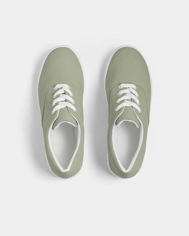 Shaded Pale Pastel Warm Green Gray Canvas Sneakers | Women's | C8M0Y30K30