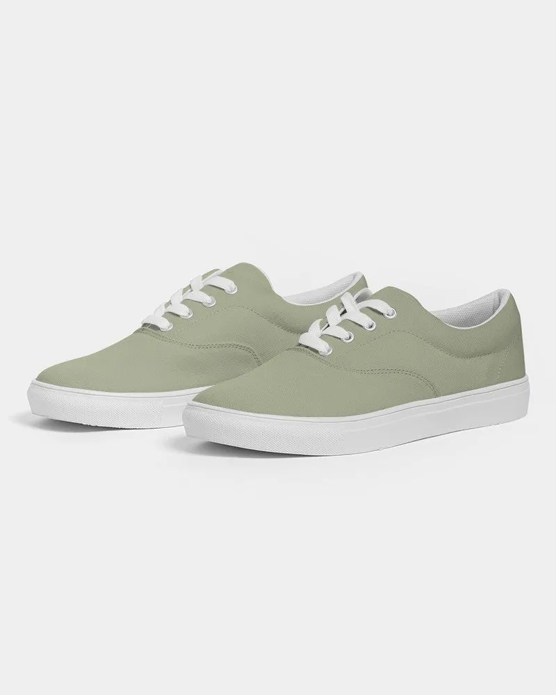 Shaded Pale Pastel Warm Green Gray Canvas Sneakers | Women's | C8M0Y30K30