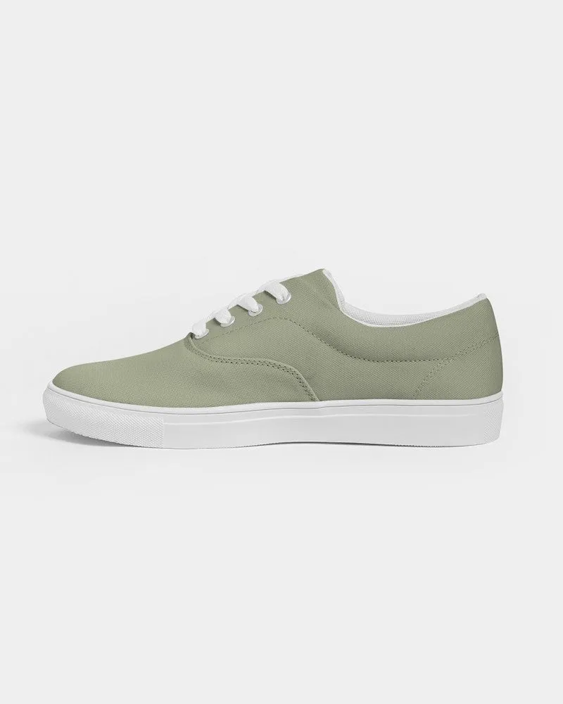 Shaded Pale Pastel Warm Green Gray Canvas Sneakers | Women's | C8M0Y30K30