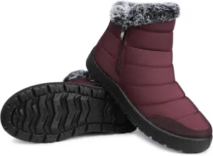 SHIBEVER Winter Boots For Women Snow: Warm Fur Lined Waterproof Ankle Boots - Outdoor Walking Non Slip Booties