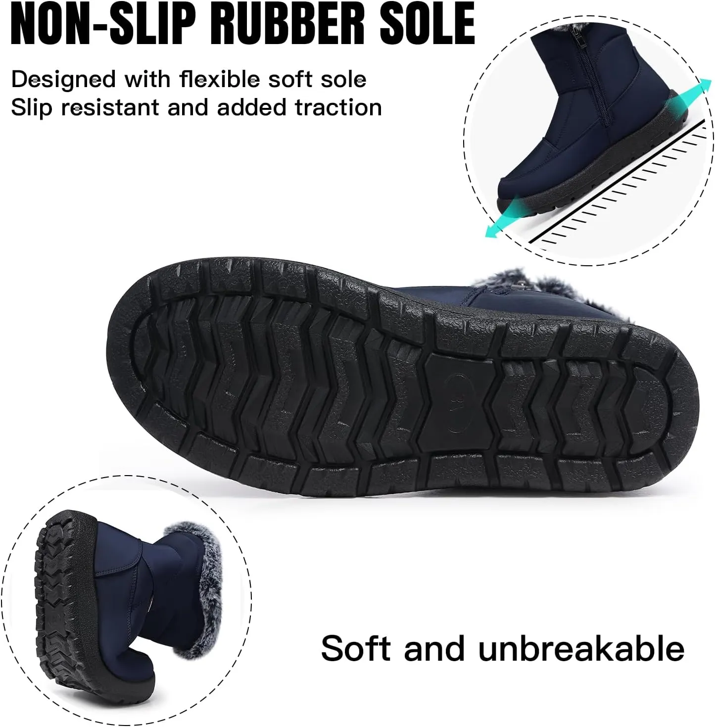 SHIBEVER Womens Winter Boots Warm: Womens Waterproof Snow Boots Ankle Casual Cold Weather Fur Lined Comfortable Booties