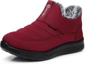 SHIBEVER Womens Winter Snow Boots: Women Ankle Booties Warm Fur Lined Waterproof Insulated Slip On Outdoor Shoes
