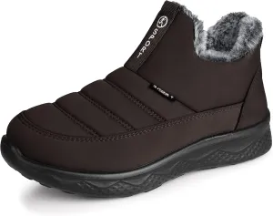 SHIBEVER Womens Winter Snow Boots: Women Ankle Booties Warm Fur Lined Waterproof Insulated Slip On Outdoor Shoes
