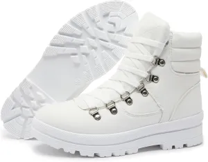 Shupua Women's Ankle Boots Winter Snow boots Fur Lined Warm Booties Girls Snow boot Lace Up Ankle boot