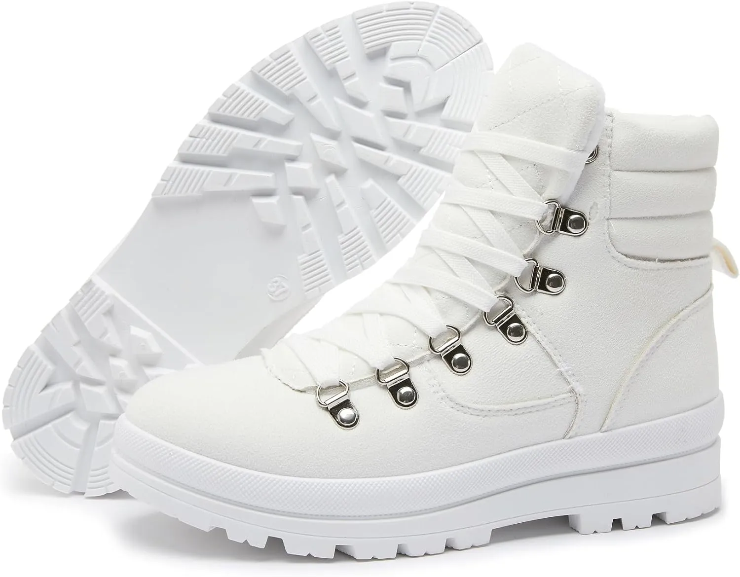 Shupua Women's Ankle Boots Winter Snow boots Fur Lined Warm Booties Girls Snow boot Lace Up Ankle boot