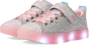 Skechers Girls Twinkle Sparks Ice-Heather – Light-Up Sneakers, Cushioned Comfort, Flexible Sole, Grey/Pink, 1.5 Little Kid