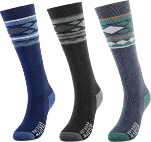 Ski Socks 2-Pack Merino Wool, Over The Calf Non-Slip Cuff for Men & Women