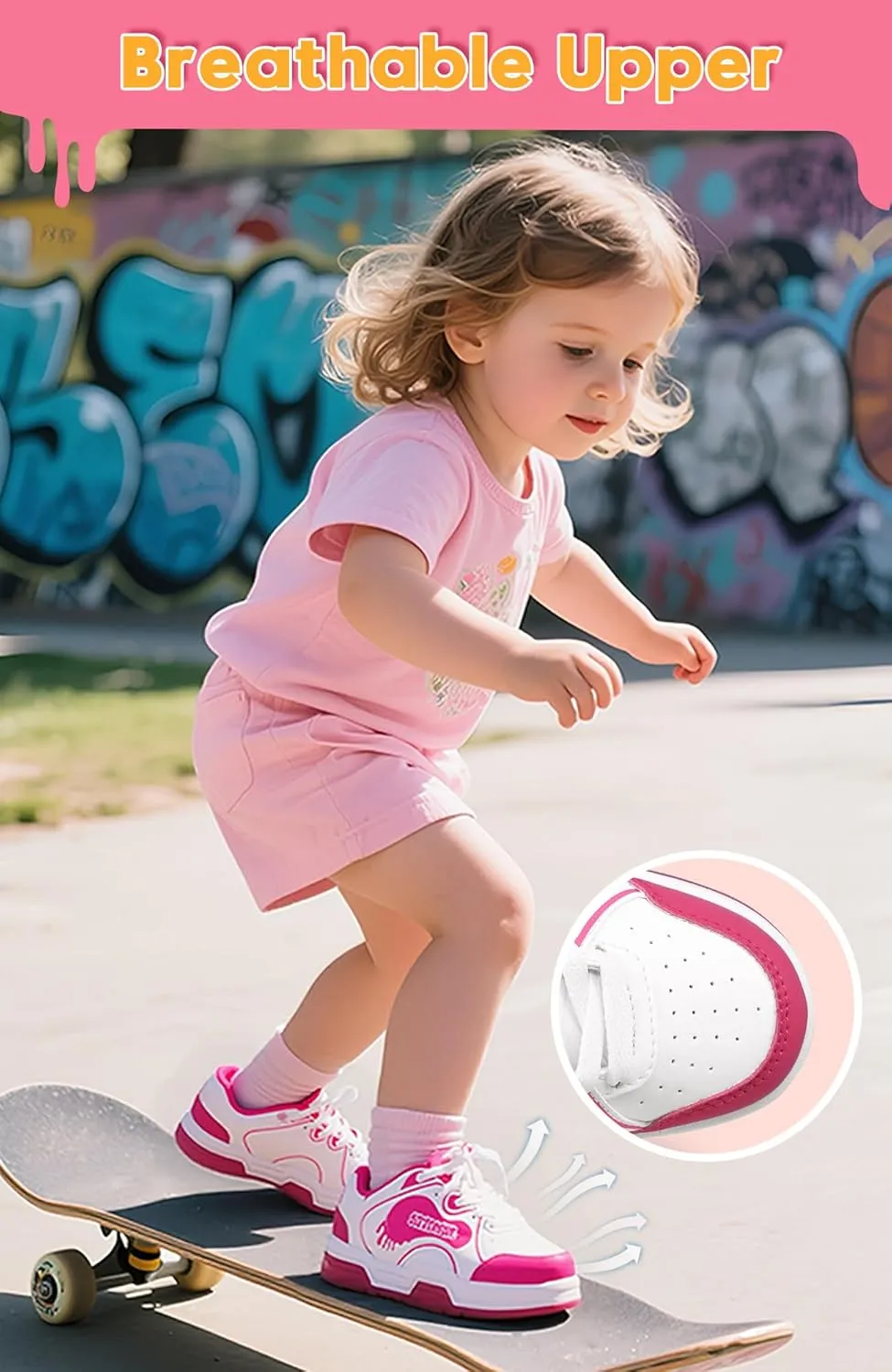SKYWHEEL Kids Sneakers for Boys Gilrs Skate Shoes Lace up Athletic Running Walking Light Up Tennis Shoes Size 11 to Big Kids Size 3