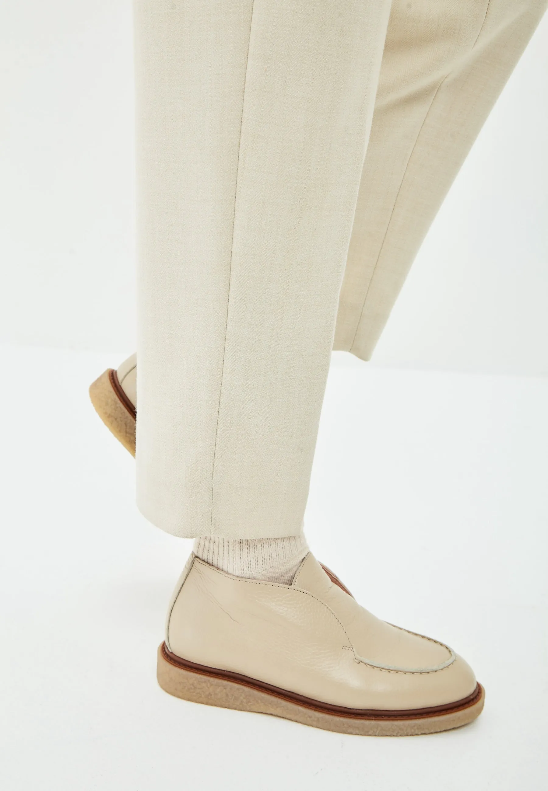 Slip-On Loafers - Beige