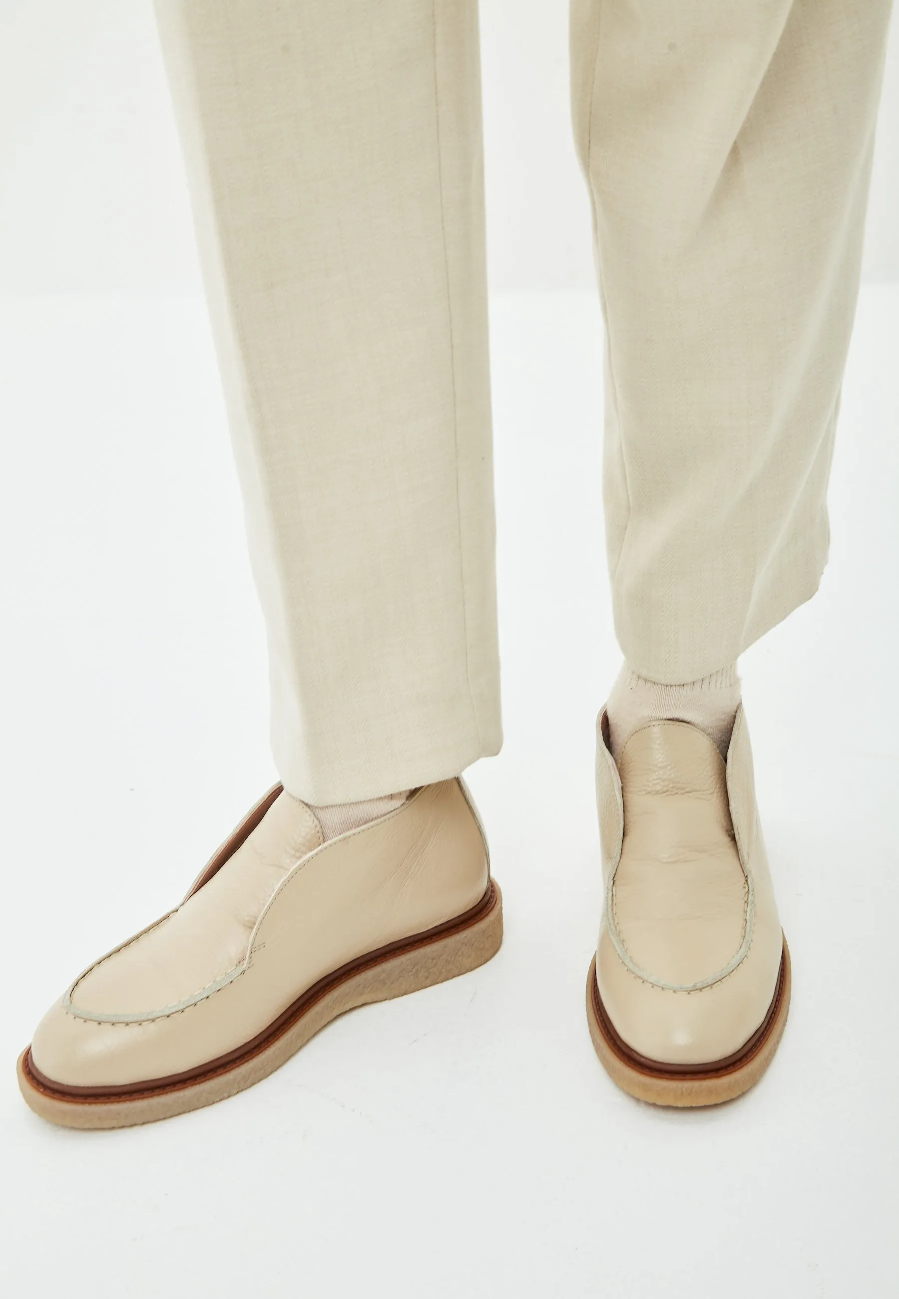 Slip-On Loafers - Beige