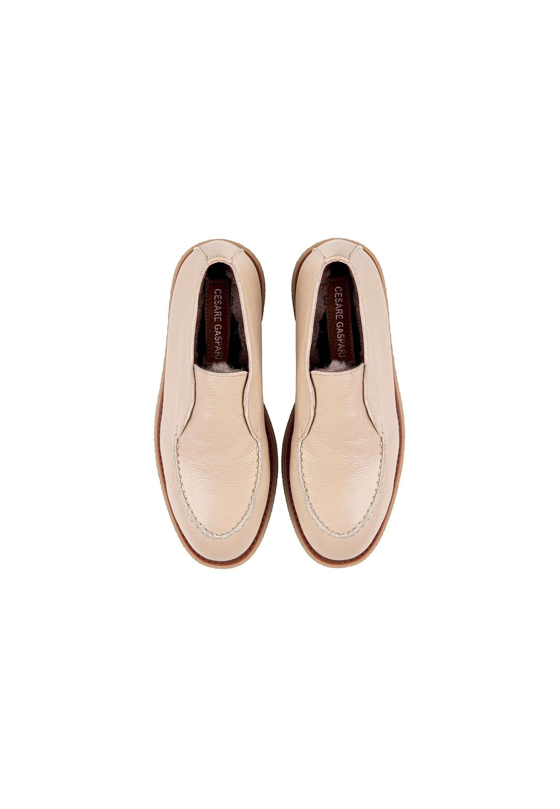 Slip-On Loafers - Beige
