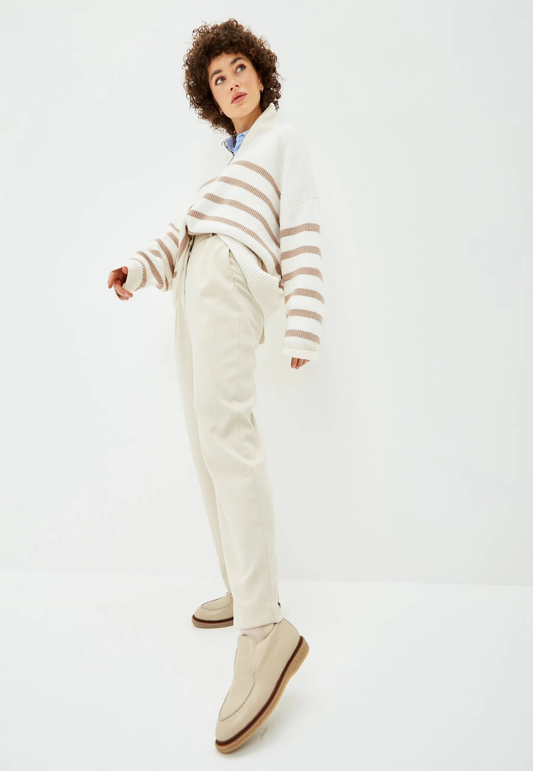 Slip-On Loafers - Beige