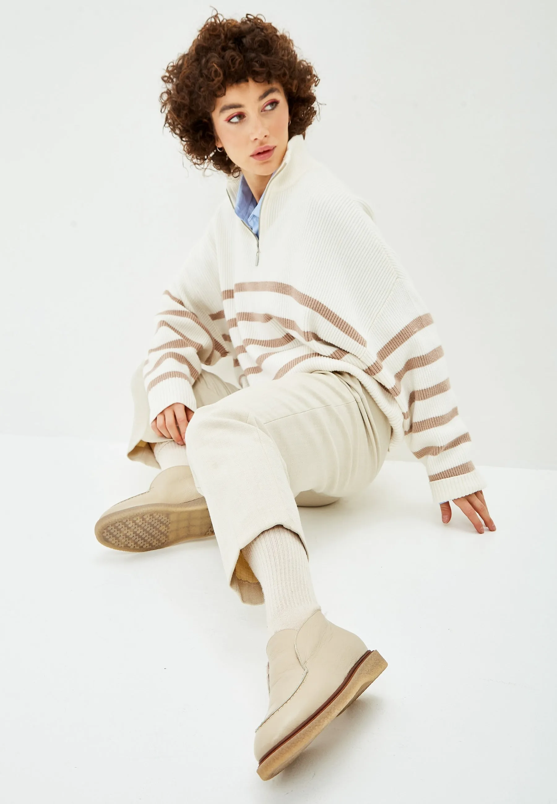 Slip-On Loafers - Beige