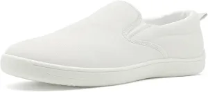 Slip on Shoes for Men, Classic Canvas Casual Shoes Comfortable Flats Men's White Loafers Low Top Sneakers Hands Free