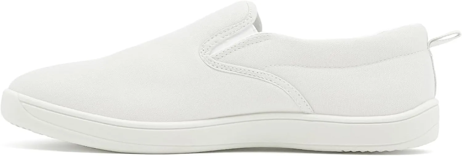 Slip on Shoes for Men, Classic Canvas Casual Shoes Comfortable Flats Men's White Loafers Low Top Sneakers Hands Free