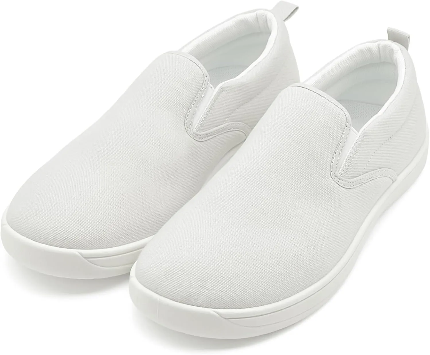 Slip on Shoes for Men, Classic Canvas Casual Shoes Comfortable Flats Men's White Loafers Low Top Sneakers Hands Free