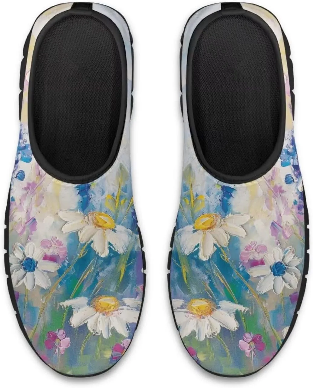 Slip On Tennis Shoes Women Casual Women's Flats Size 5.5-11.5 Black