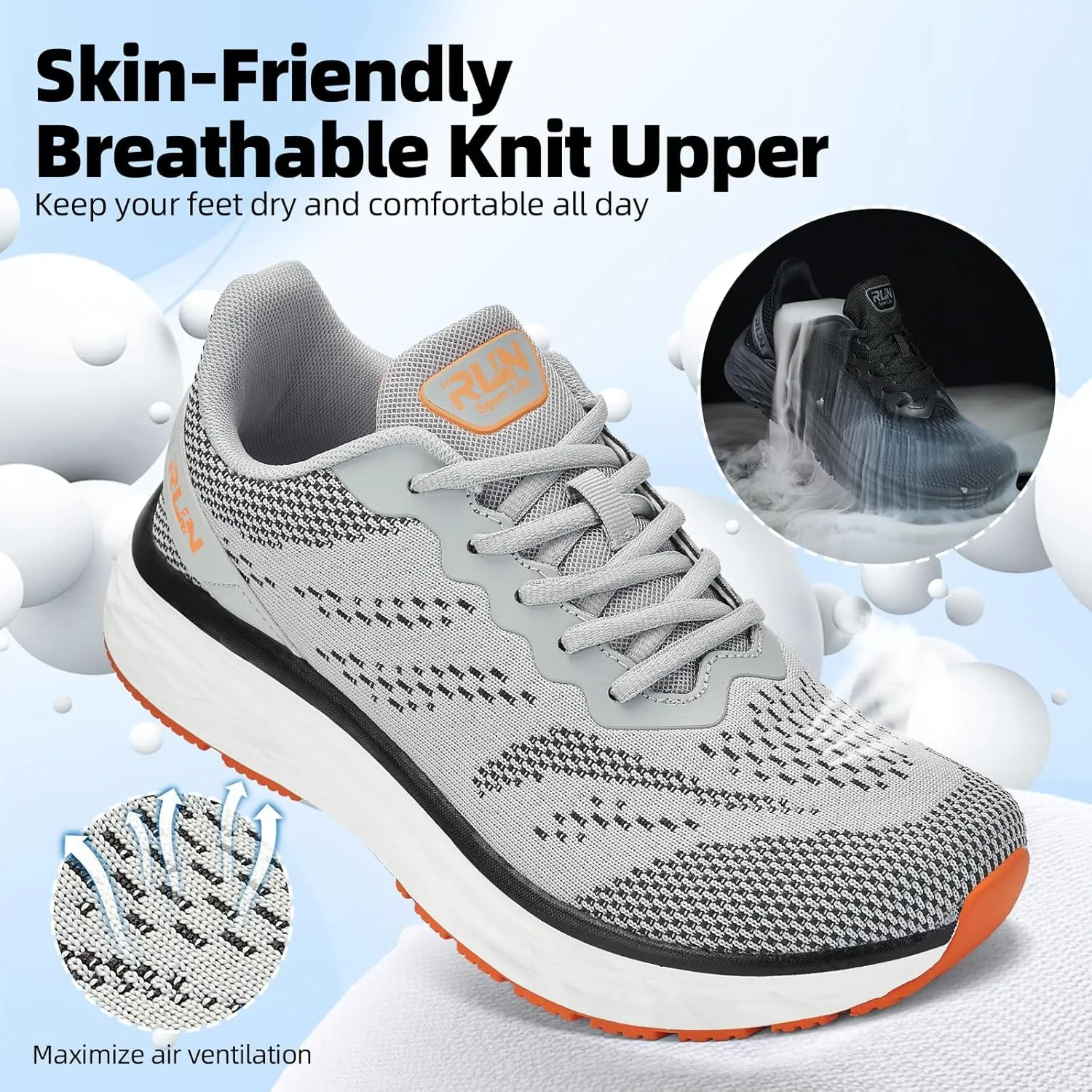 Slow Man Wide Toe Box Shoes for Men - Cushioned Road Running Shoe Non Slip Mens Walking Sneakers for Wide Feet Comfortable Athletic Gym Workout Sneaker