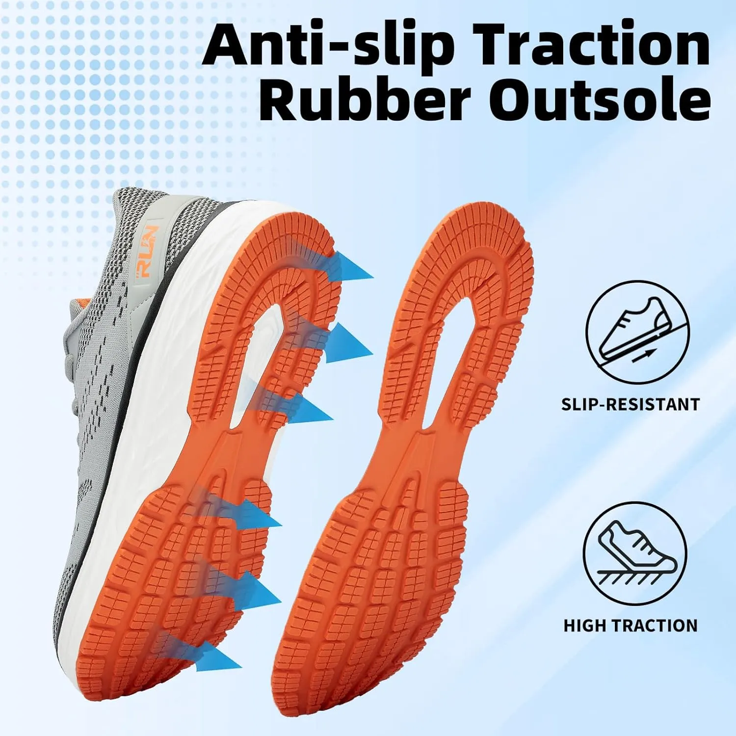 Slow Man Wide Toe Box Shoes for Men - Cushioned Road Running Shoe Non Slip Mens Walking Sneakers for Wide Feet Comfortable Athletic Gym Workout Sneaker